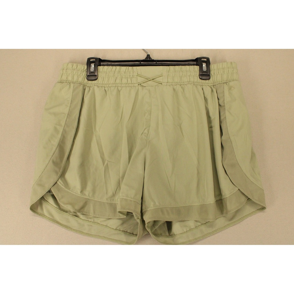 Danskin Shorts Running 2-in-1 Women XL Green Polyester Spandex Mesh Athleisure